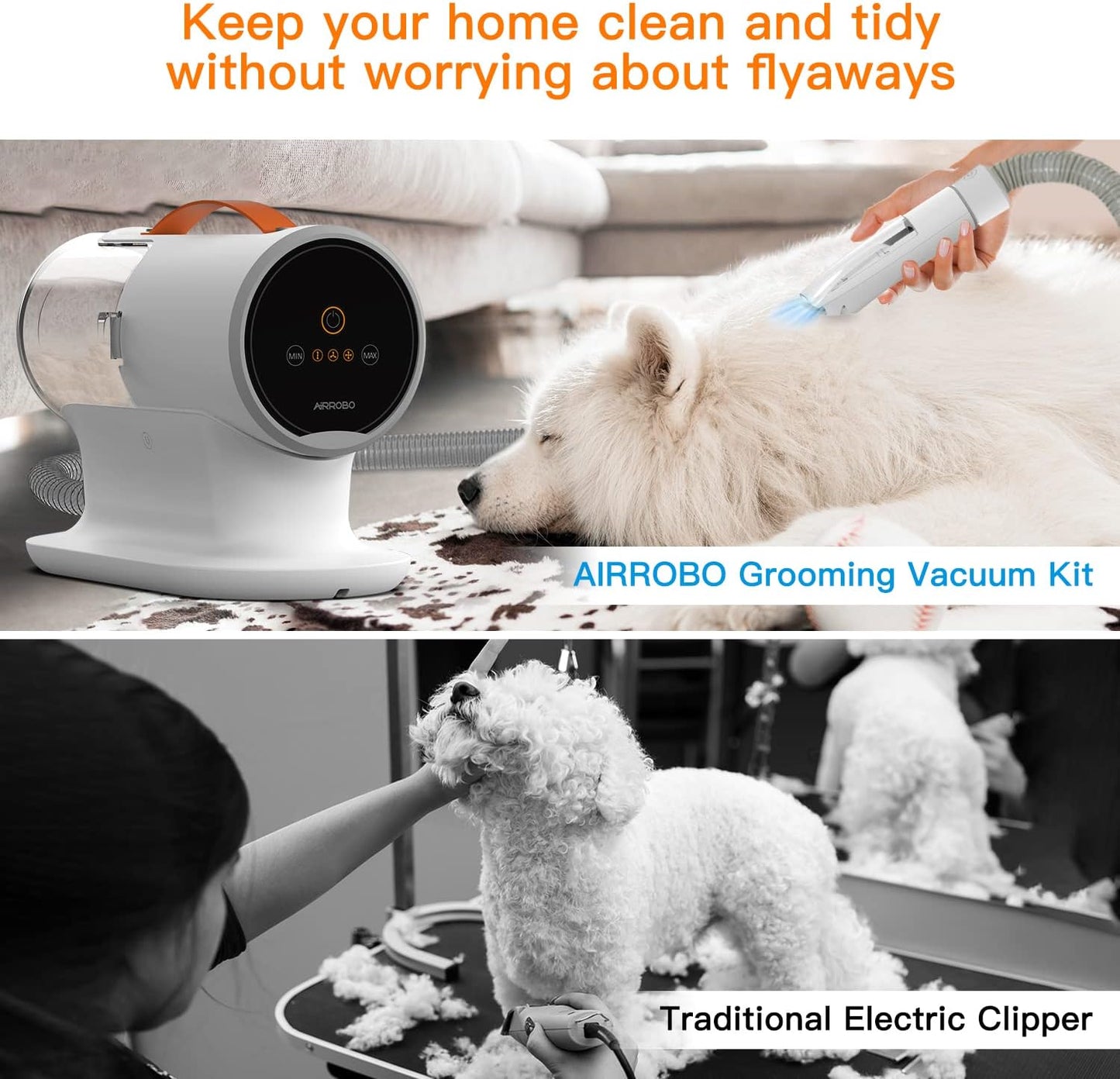 PetGroom Pro Vacuum Kit – 12,000Pa Suction, 2L Capacity, Low Noise, for Dog Shedding & Grooming